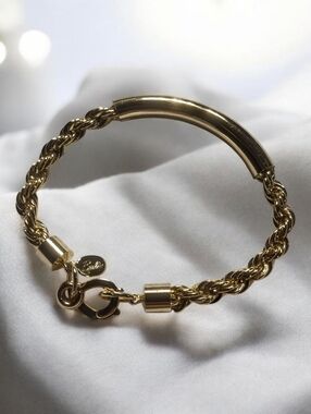 Beeline Vintage Gold Plated Twisted Rope Bangle Bracelet